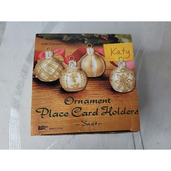 20 Giftco Christmas Holiday Glitter Ornament Place Card Holders 2" Tall w Boxes - Picture 13 of 15